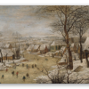 Paisaje invernal con trampa para pájaros