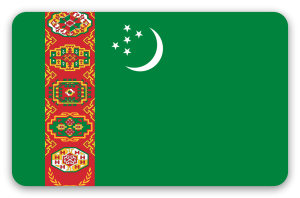 Turkmenistán - pegatina para tarjeta