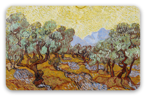 Olivos con cielo amarillo