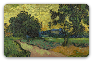 Paisaje al crepúsculo - pegatina para tarjeta