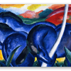 Los grandes caballos azules - pegatina para tarjeta